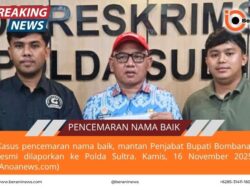 Kasus Pencemaran Nama Baik, Eks Pj Bupati Bombana Resmi Dilaporkan ke Polda Sultra