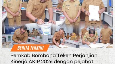 Pemkab Bombana Teken Perjanjian Kinerja AKIP 2026