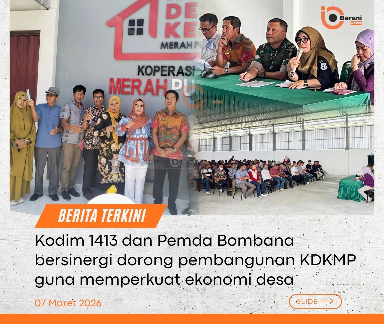 Kodim 1413 dan Pemda Bombana Perkuat Sinergi Bangun Koperasi Desa Merah Putih