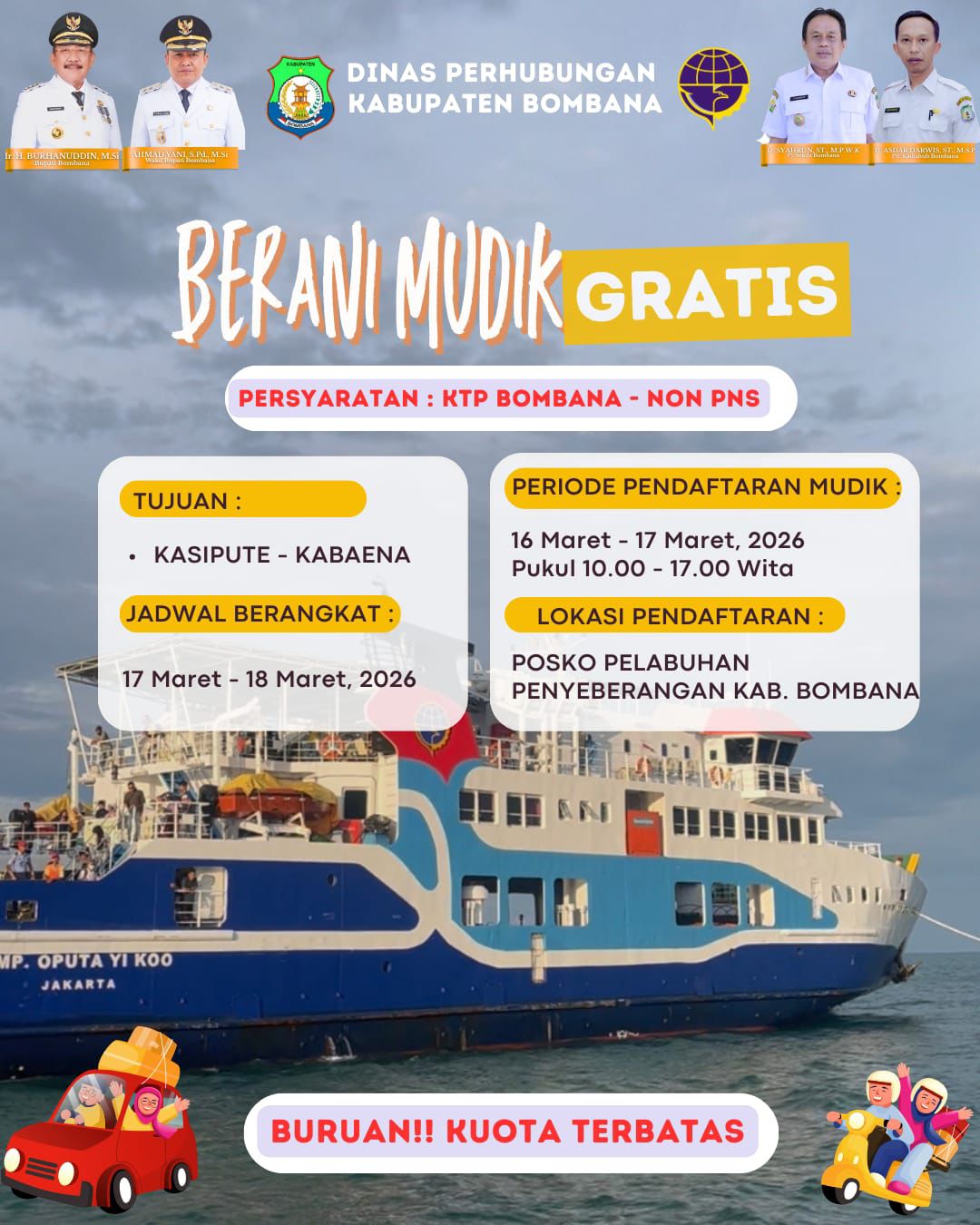 Pemkab Bombana, Mudik Gratis Bombana, 