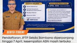 SELEKSI SEKDA BOMBANA DIPERPANJANG HINGGA 7 APRIL 2026, KESEMPATAN ASN MASIH TERBUKA
