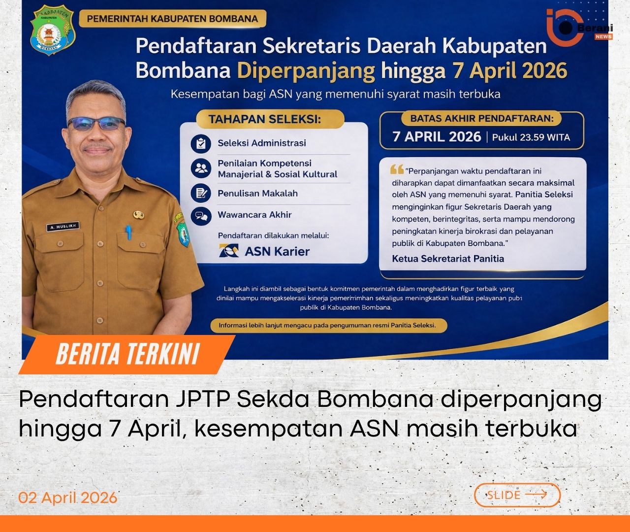 Seleksi Sekda Bombana