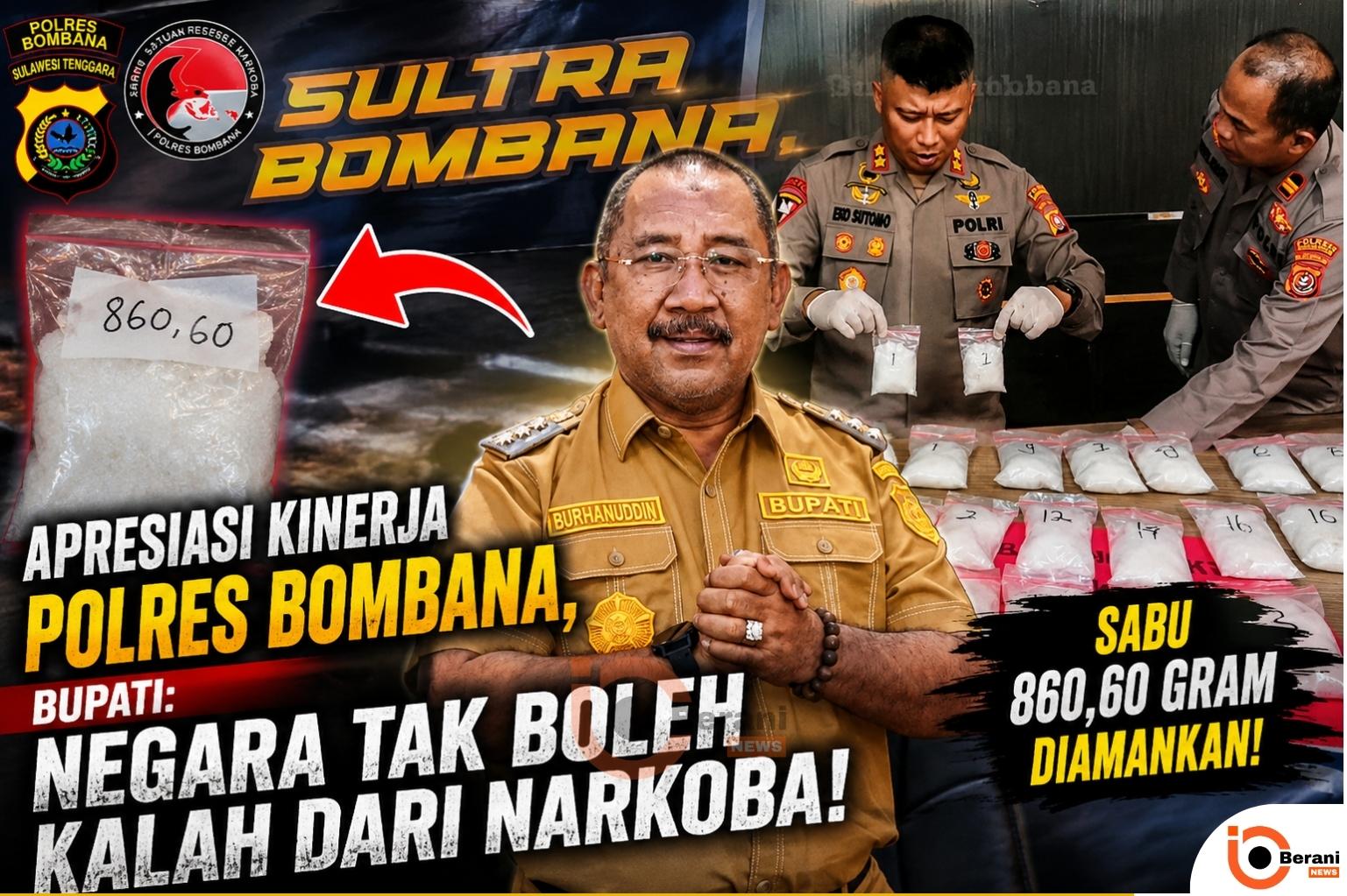 Apresiasi Kinerja Polres Bombana Bupati Negara Tak Boleh Kalah dari Narkoba