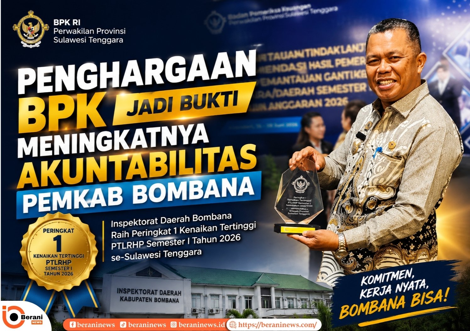 Bombana Jadi Daerah Terbaik dalam Menindaklanjuti Rekomendasi BPK