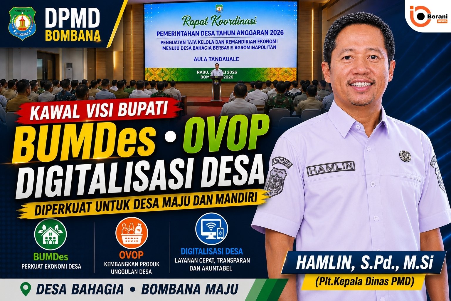 HAMLIN S.Pd . M.Si Kepala Dinas PMD Bombana