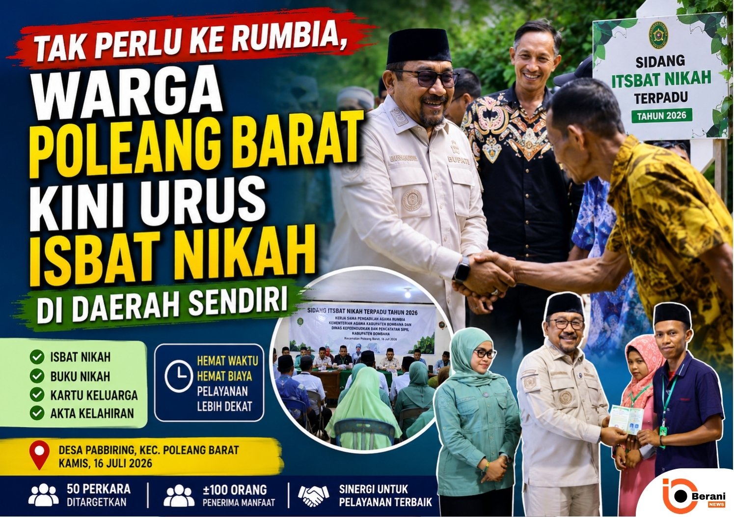 Tak Perlu ke Rumbia, Warga Poleang Barat Kini Bisa Urus Isbat Nikah, KK hingga Akta Kelahiran di Daerah Sendiri 5 Warga Poleang Barat Kini Bisa Urus Isbat Nikah KK hingga Akta Kelahiran di Daerah Sendiri