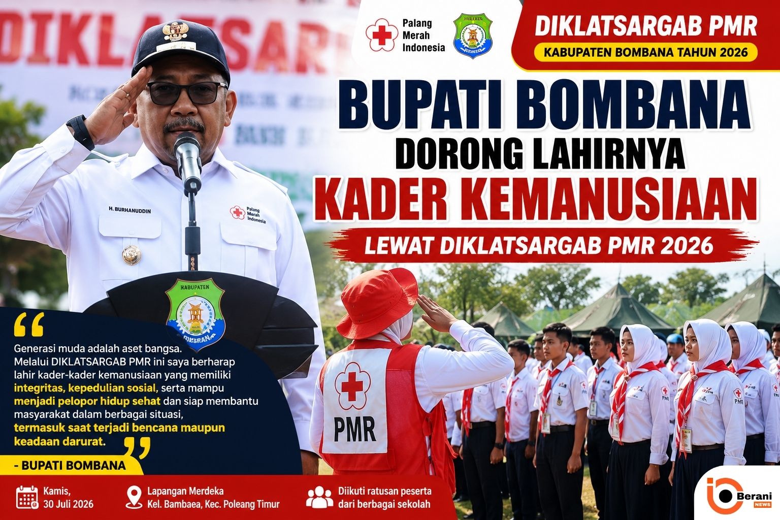 Bupati Bombana Dorong Lahirnya Kader Kemanusiaan Lewat DIKLATSARGAB PMR 2026 4 Bupati Bombana Dorong Lahirnya Kader Kemanusiaan Lewat DIKLATSARGAB PMR 2026