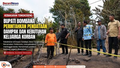 Bupati Bombana meninjau lokasi kebakaran di Tongkoseng