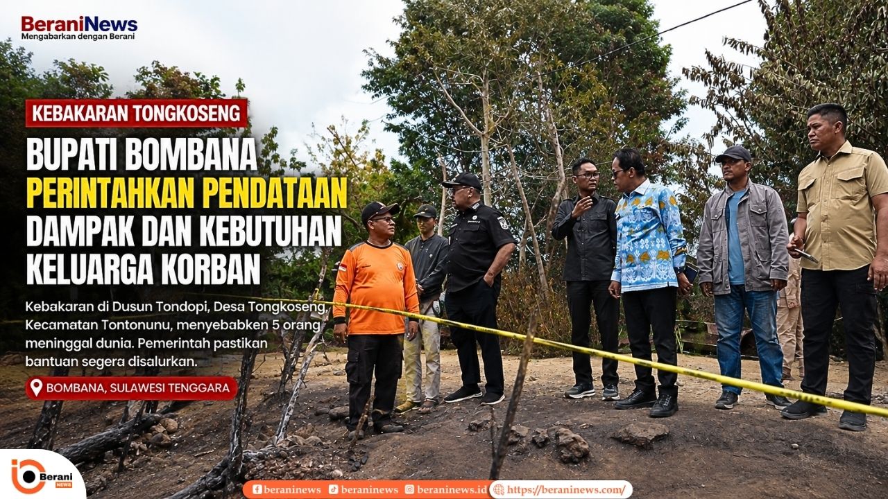 Bupati Bombana meninjau lokasi kebakaran di Tongkoseng