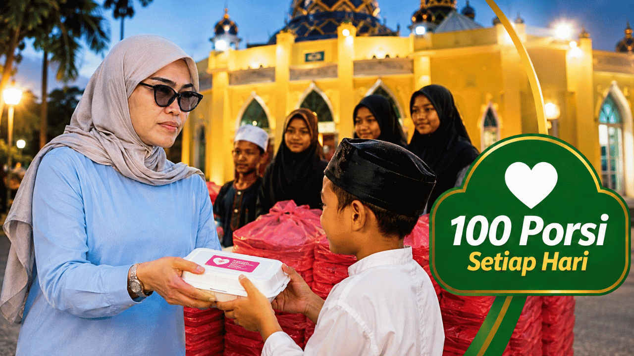 Aksi sosial Hj Fatmawati Kasim Marewa membagikan 100 nasi kotak setiap hari di Bombana