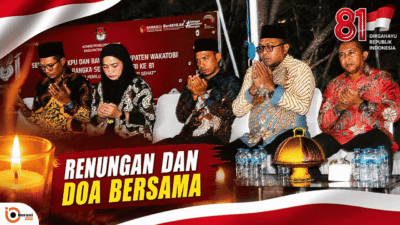 KPU Wakatobi Tutup Semarak HUT RI ke-81 dengan Malam Renungan dan Doa Bersama