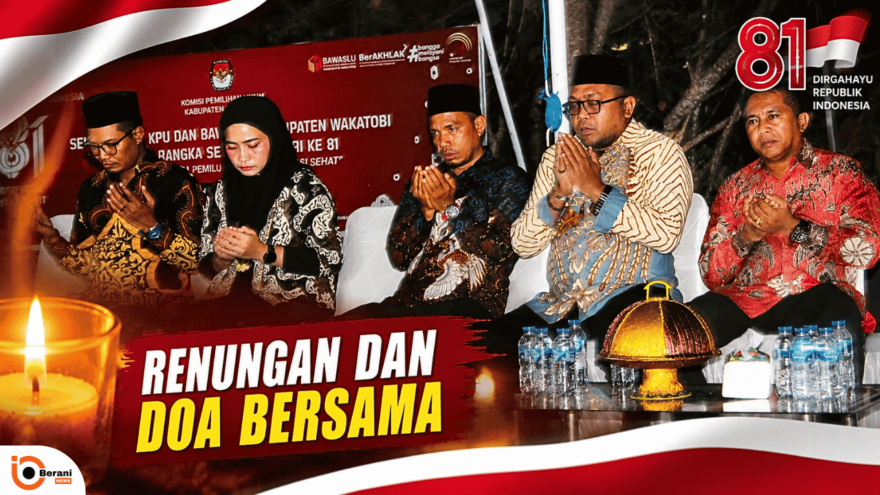 Jajaran KPU Wakatobi mengikuti malam renungan dan doa bersama
