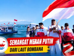 Merah Putih Membentang di Perairan Kasipute, Nelayan Bombana Semarakkan HUT ke-81 RI