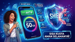 Ilustrasi sisa kuota internet pelanggan yang mendapat perlindungan baru