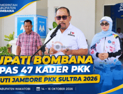 Bupati Bombana Lepas Kontingen Jambore PKK, Dorong Kader Tampil Percaya Diri dan Harumkan Nama Daerah